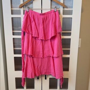 VENUS Strapless Pink Tiered Dress